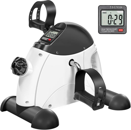 Black-White mini Pedal Manuel / الدواسة اليدوية لتمرين الذراعين والأرجل / دراجة تمارين رياضية