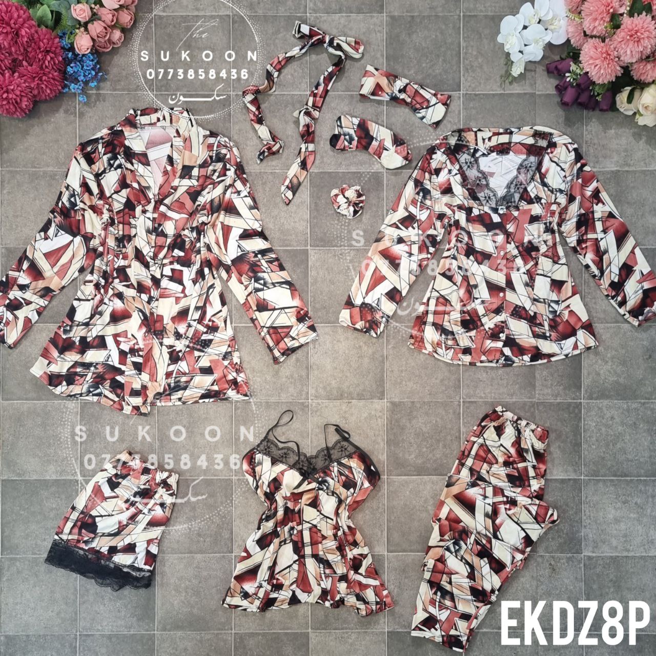مجموعة بيجاما نسائية عصرية مع لمسات دانتيل جذابة Ensemble de Pyjamas sexy et classe décorée avec dentelle